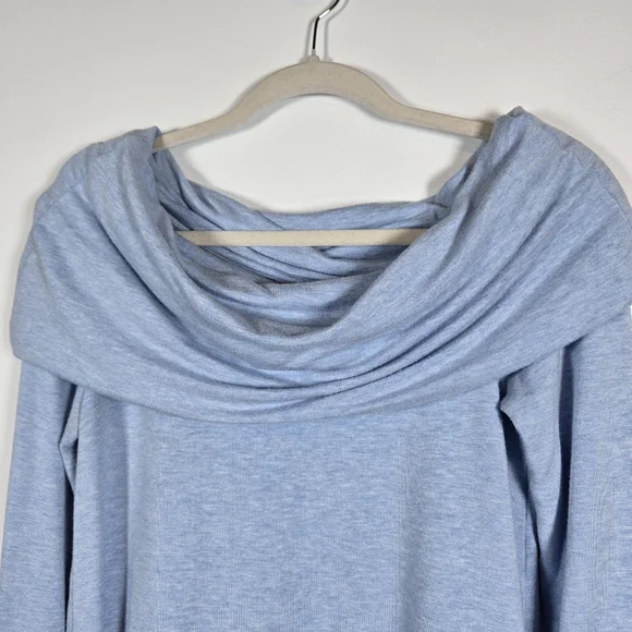 Lilly Pulitzer Belinda Light Blue Long Sleeve Cowl Neck Pullover Top Size Small - Picture 5 of 15